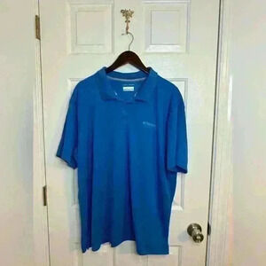COLUMBIA, men’s 2XL, blue polo, Omni wick